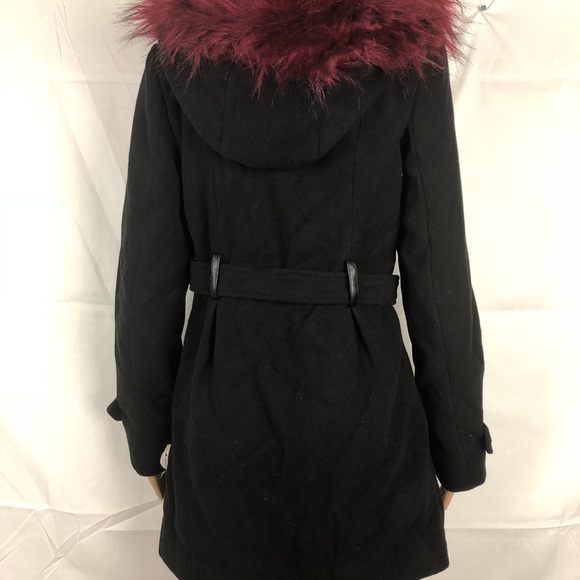 Bcx Juniors' Faux-Fur Hooded Peacoat MSRP $69 - Picture 5 of 5